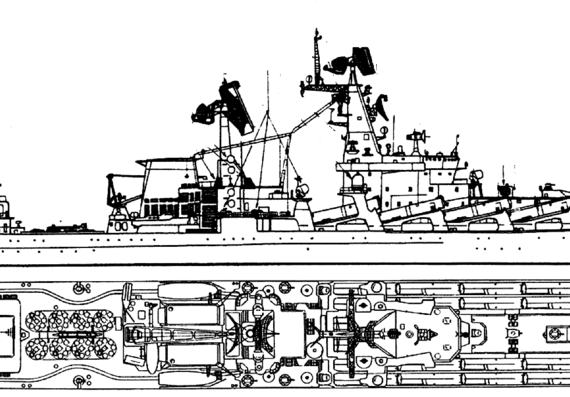 Ship Russia - Marshal Ustinov [Cruiser] - drawings, dimensions, pictures